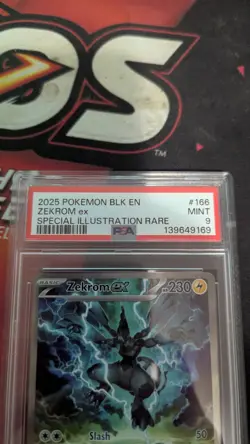 2025 Pokemon Black Bolt BLK En Zekrom Ex Special Illustration Rare #166 PSA 9 - Image 2