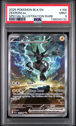 2025 POKEMON BLK EN-BLACK BOLT SPECIAL ILLUSTRATION RARE #166 ZEKROM EX PSA 9 - Image 1