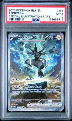 2025 POKEMON BLK EN-BLACK BOLT SPECIAL ILLUSTRATION RARE #166 ZEKROM EX PSA 9 - Image 1