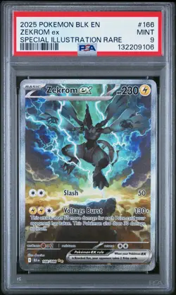 2025 POKEMON BLK EN-BLACK BOLT SPECIAL ILLUSTRATION RARE #166 ZEKROM EX PSA 9 - Image 1