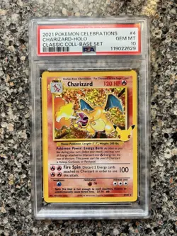 2021 Pokemon Celebrations Charizard Classic Collections Base Set 4/102 PSA 10 - Image 1