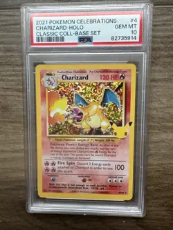 2021 Pokemon Celebrations Classic Collection Charizard -Base Set PSA 10 4/102 - Image 1