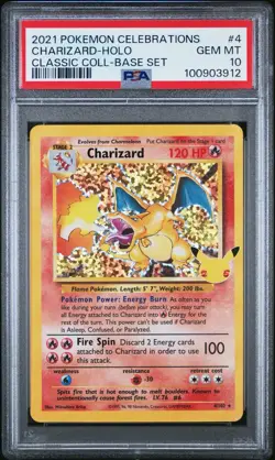 Charizard Celebrations Classic Coll #4 PSA 10 Base Set Holo 2021 Pokemon 4/102 - Image 1
