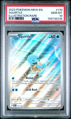 2023 POKEMON MEW EN-151 ILLUSTRATION RARE #170 SQUIRTLE PSA 10 - Image 1