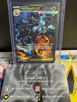 Pokemon TCG: Mega Evolution Phantasmal Flames Mega Charizard X EX 125/094 SIR NM - Image 1
