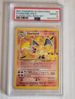 2021 POKEMON CELEBRATIONS CLASSIC COLL #4 CHARIZARD-HOLO PSA 10 - Image 1