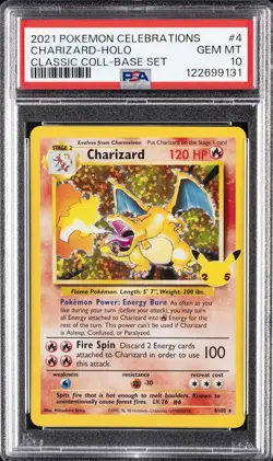 2021 POKEMON CELEBRATIONS CLASSIC COLL #4 CHARIZARD-HOLO PSA 10 - Image 1