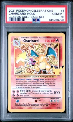 2021 POKEMON CELEBRATIONS CLASSIC COLL #4 CHARIZARD-HOLO PSA 10 - Image 1