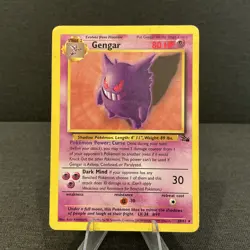 Gengar 20/62 Fossil Rare Non-Holo Vintage Pokemon Card HP/DM - Image 1