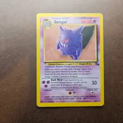 Gengar 20/62 Pokemon Fossil Regular Rare Card - HP (no creases) - Image 1