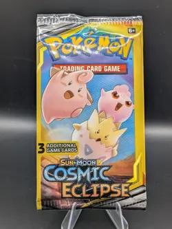 Pokemon Sun & Moon Cosmic Eclipse Cleffa Togepi Igglypuff Art Mini Booster Pack - Image 1