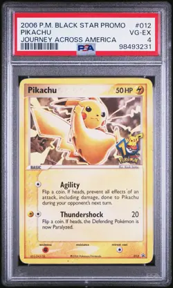 2006 POKEMON BLACK STAR PROMOS JOURNEY ACROSS AMERICA #012 PIKACHU PSA 4 - Image 1
