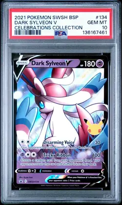 2021 POKEMON SWSH BLACK STAR PROMO CELEBRATIONS COLL #134 DARK SYLVEON V PSA 10 - Image 1