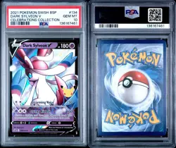 2021 POKEMON SWSH BLACK STAR PROMO CELEBRATIONS COLL #134 DARK SYLVEON V PSA 10 - Image 3