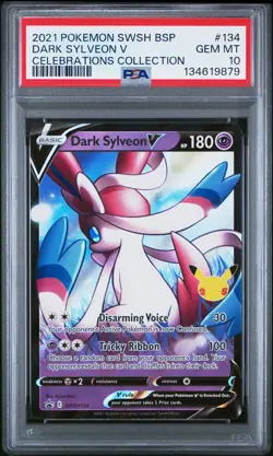 2021 POKEMON SWSH BLACK STAR PROMO CELEBRATIONS COLL #134 DARK SYLVEON V PSA 10 - Image 1