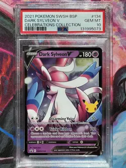 2021 POKEMON SWSH BLACK STAR PROMO CELEBRATIONS COLL #134 DARK SYLVEON V PSA 10 - Image 1
