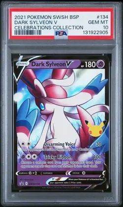 2021 POKEMON SWSH BLACK STAR PROMO CELEBRATIONS COLL #134 DARK SYLVEON V PSA 10 - Image 1