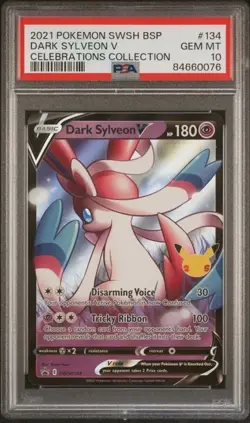 2021 POKEMON SWSH BLACK STAR PROMO CELEBRATIONS COLL #134 DARK SYLVEON V PSA 10 - Image 1