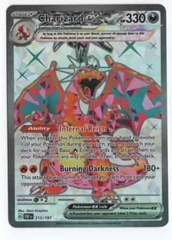 Pokemon TCG Charizard EX Obsidian Flames Ultra Rare Card 215/197 NM Condition - Image 1