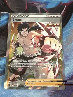 Pokemon TCG Bruno Sword & Shield Battle Styles 158/163 Full Art Trainer Card - Image 1