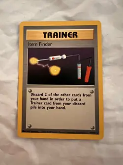 Pokemon Card Item Finder Trainer Base Set 74/102 WotC Vintage 1999 Non Holo Rare - Image 1