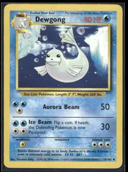 LP Dewgong 25/102 Uncommon Base Set Pokemon Card 1999 Wizards of the coast - Image 1