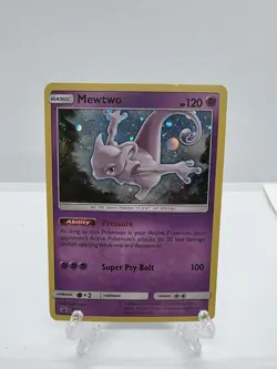 Mewtwo SM77 Black Star Promo 2017 Cosmos SWIRL Pokemon Card TCG - Image 1