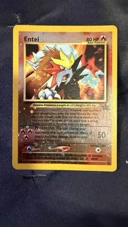 Entei Black Star Promo #34 Factory Rare Holo WOTC Pokemon Card LP - Image 1