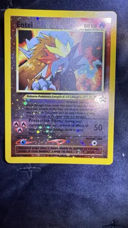 Entei Black Star Promo #34 Factory Rare Holo WOTC Pokemon Card LP - Image 2