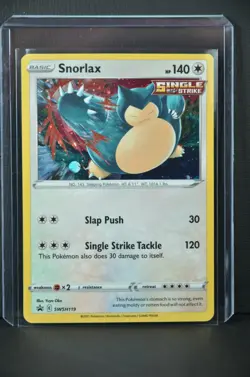 Snorlax SWSH119 Black Star Promo 2021 Rare Cosmos Holo Rare Pokemon TCG Card NM - Image 2