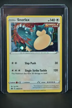 Snorlax SWSH119 Black Star Promo 2021 Rare Cosmos Holo Rare Pokemon TCG Card NM - Image 3