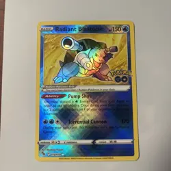 Pokemon TCG Radiant Blastoise Holo Card 018/078 Pokemon Go Rare, Near Mint/Mint - Image 1