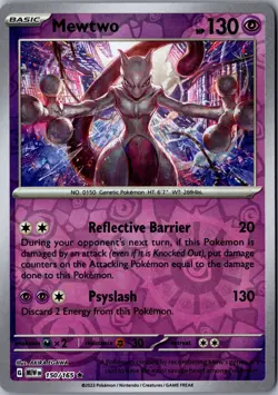 Mewtwo 150/165 Rare SV: Scarlet & Violet 151 LP Pokemon Card - Image 1