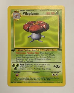 Vileplume 31/64 Jungle Pokemon Card - Rare 1st Edition NON HOLO - GEM MINT!!! - Image 1