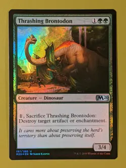 FOIL Thrashing Brontodon x1 Core Set 2020 M20 1x Magic the Gathering MTG - Image 1