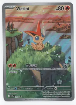 Pokemon TCG Victini SVP 208 Full Art Illustration Black Star Promo Rare Holo - Image 1