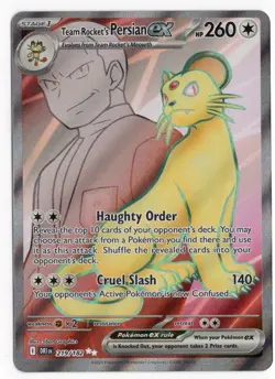 Team Rockets Persian ex 219/182 DRI Destined Rivals NM Full Art Pokemon Card - Image 1