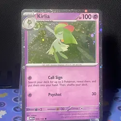 Pokemon Kirlia Cosmos Holo With SWIRL 059/132 Mega Evolution Near Mint - Image 2