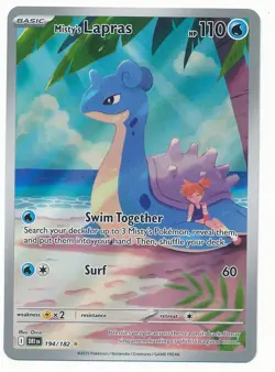2025 POKEMON DESTINED RIVALS ILLUSTRATION RARE #194/182 MISTY'S LAPRAS MINT - Image 1