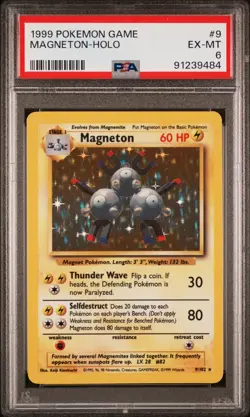 Pokemon TCG Magneton Base Set 9/102 Holo Unlimited Holo PSA 6 - Image 1