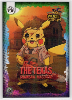 POKEMON PIKACHU COSPLAY - THE TEXAS CHAINSAW MASSACRE #35 *GALAXY HOLO - Image 1
