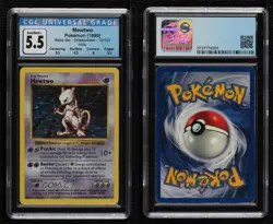 Mewtwo Holo Shadowless Pokemon Base Set CGC 5.5 1999 - Image 3