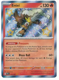 2024 POKEMON PALDEAN FATES SHINY RARE #112 ENTEI TCG MINT - Image 1