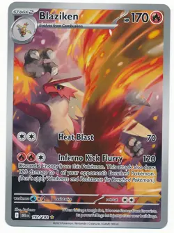 2025 POKEMON DESTINED RIVALS BLAZIKEN #192/182 ILLUSTRATION RARE MINT - Image 1