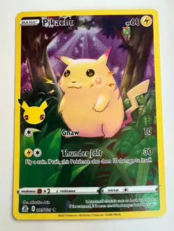 PIKACHU 005/025 Full Art Holo Rare Celebrations 25th Anniversary Pokemon Card NM - Image 1