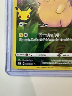 PIKACHU 005/025 Full Art Holo Rare Celebrations 25th Anniversary Pokemon Card NM - Image 3