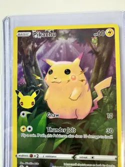PIKACHU 005/025 Full Art Holo Rare Celebrations 25th Anniversary Pokemon Card NM - Image 4