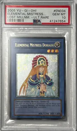 Yu-Gi-Oh! PSA 10 GEM-MT 'Elemental Mistress Doriado' TLM-EN034 ~ULTIMATE RARE~ - Image 1