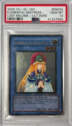 Yu-Gi-Oh! PSA 10 GEM-MT 'Elemental Mistress Doriado' TLM-EN034 ~ULTIMATE RARE~ - Image 2