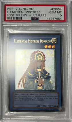 Yu-Gi-Oh! PSA 10 GEM-MT 'Elemental Mistress Doriado' TLM-EN034 ~ULTIMATE RARE~ - Image 4